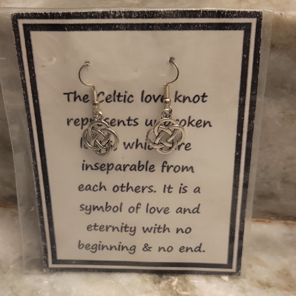 Celtic Love Knot Sterling Dangle Earrings NWT